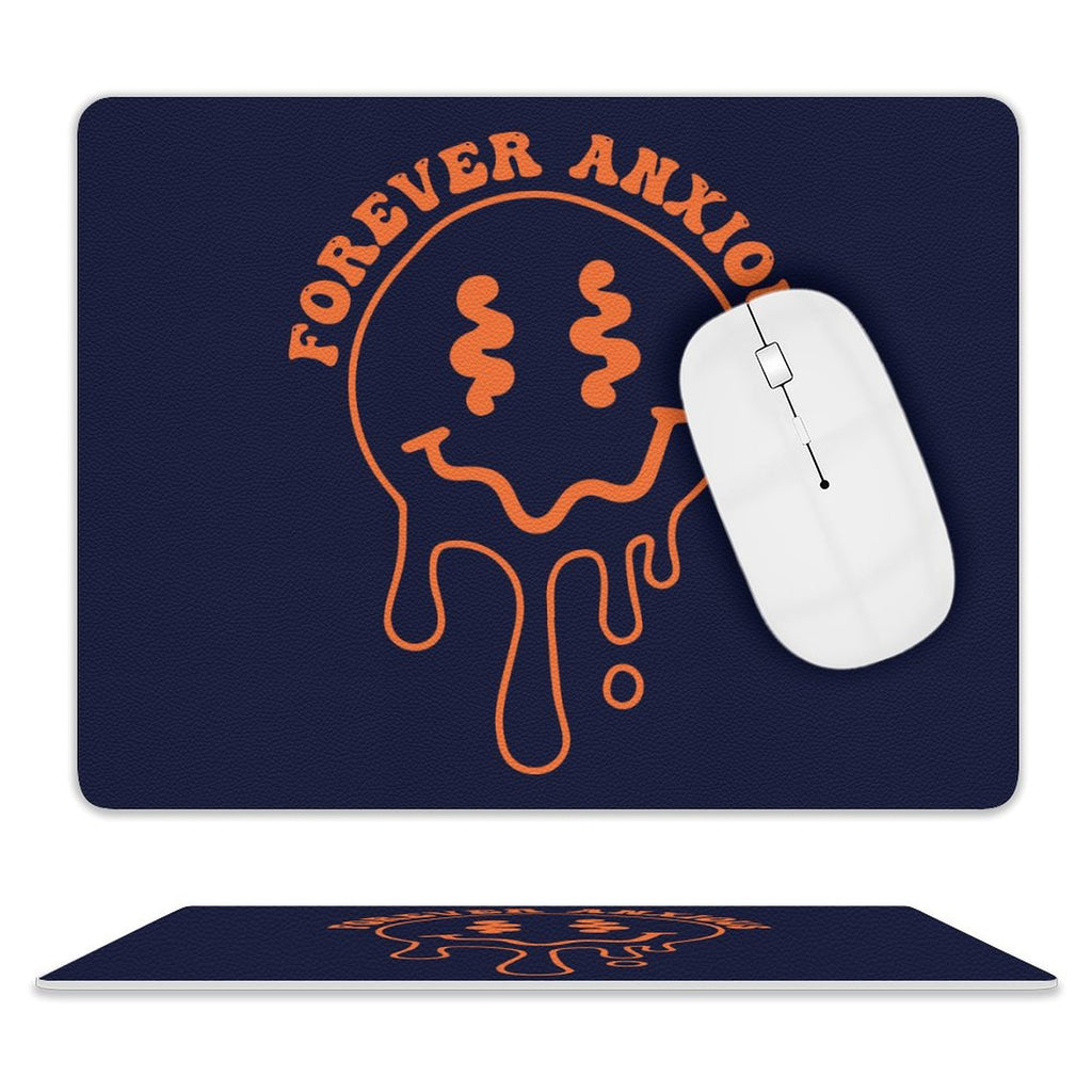 Forever Anxious Leather Mouse Pad white One size Leather Mouse Pad Printed Offshore