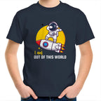 I Am Out Of This World, Astronaut - Kids Youth T-Shirt Navy Kids Youth T-shirt Printed In Australia Space