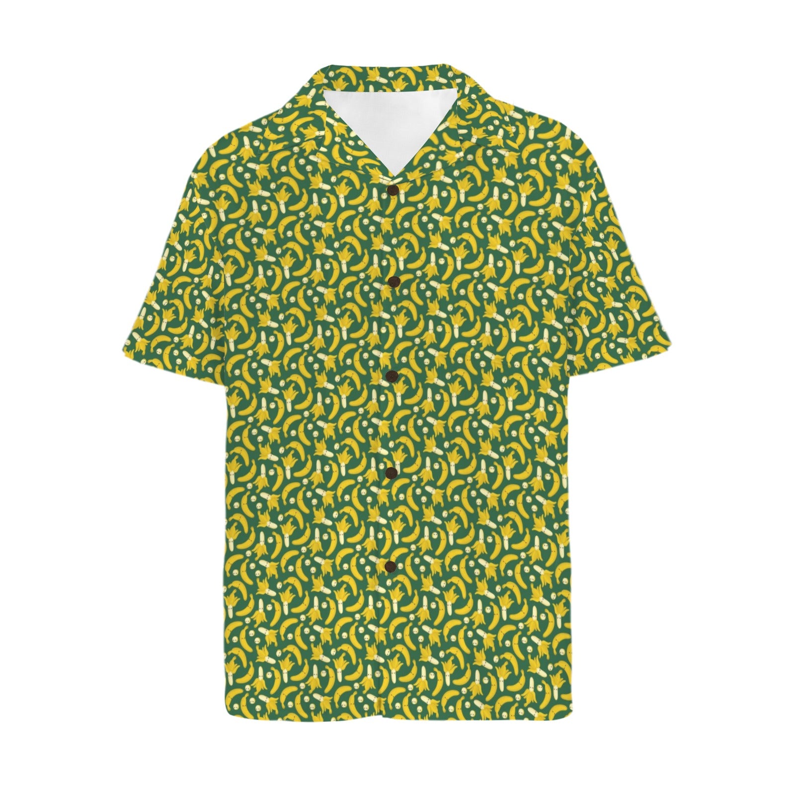 Happy Bananas Men's Short Sleeve Hawaiian Shirt Men's Hawaiian Shirt (New) Food Printed Offshore