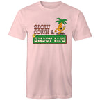 Slow Down And Enjoy Life - Mens T-Shirt Pink Mens T-shirt Printed In Australia Summer