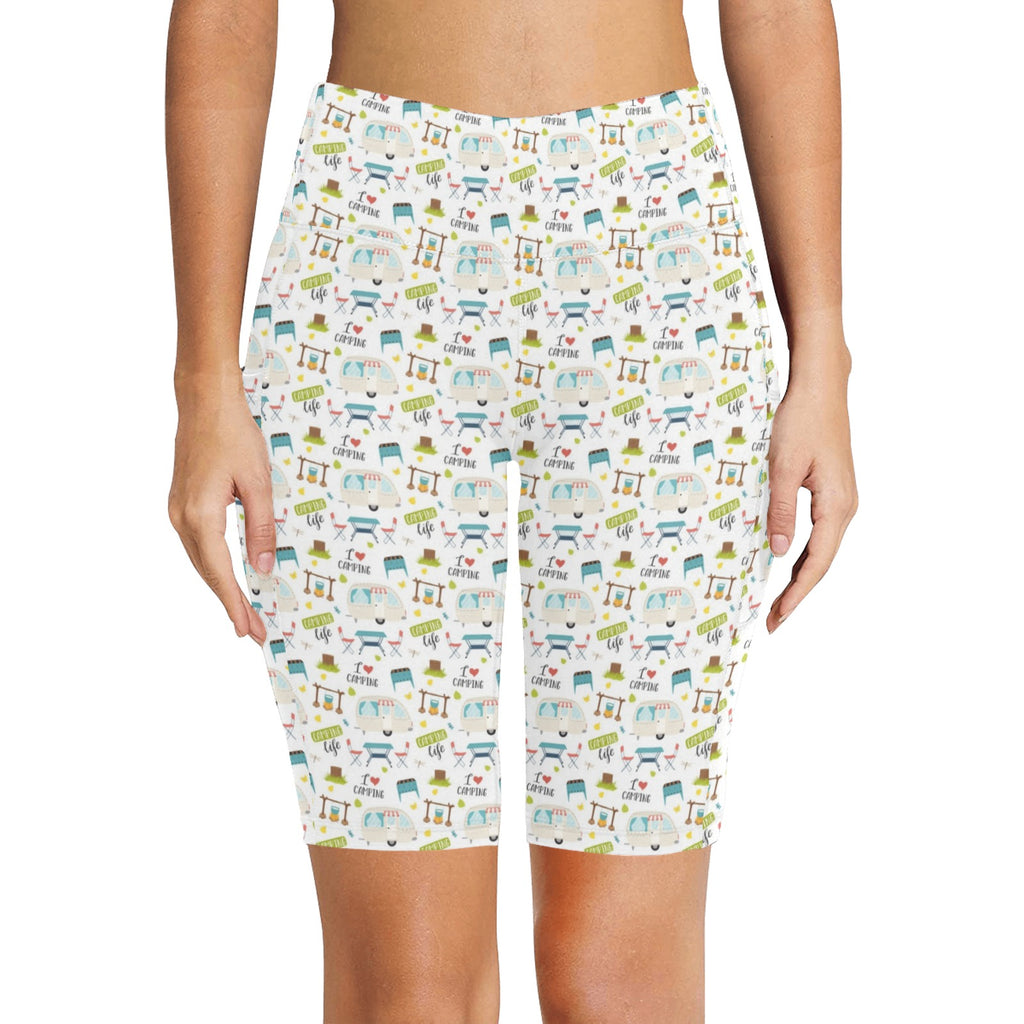 Camping Life Women's Bike Shorts With Side Pockets Women's Bike Shorts Printed Offshore