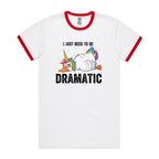 Dramatic Unicorn Goose AS Colour Staple Ringer Tee White Red Ringer T-Shirt animal Printed In Australia