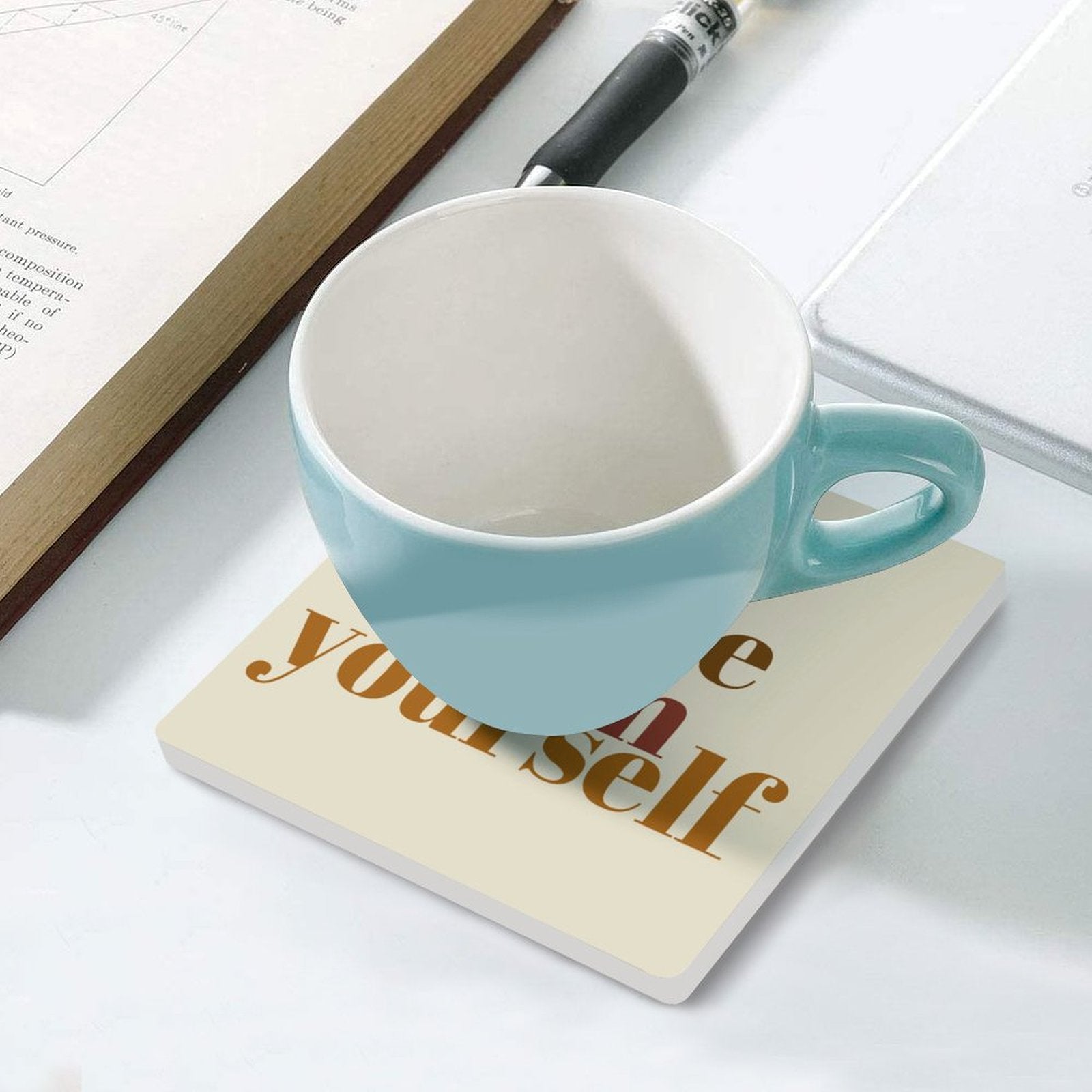 Be Gentle With Yourself - Ceramic Coasters (Square) Ceramic Coasters Positivity Printed Offshore