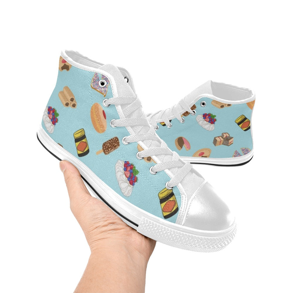 Classic Aussie Food Icons Men's High Top Canvas Shoes Men's Classic High Top Canvas Shoes Australia Food Printed Offshore