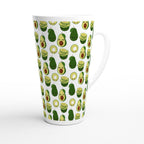 Cute Avocados - White Latte 17oz Ceramic Mug Latte Mug food Globally Fulfilled