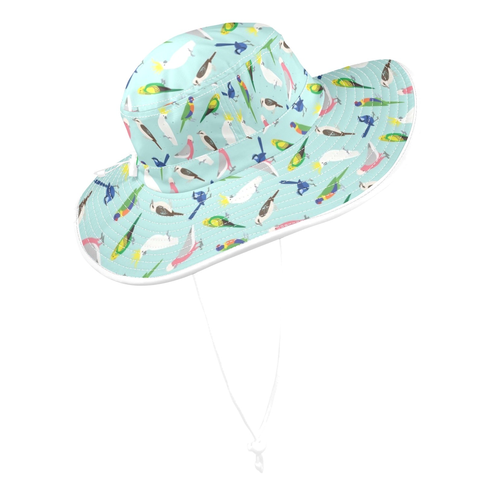 Australian Birds Wide Brim Bucket Hat Wide Brim Bucket Hat Australia Birds Printed Offshore