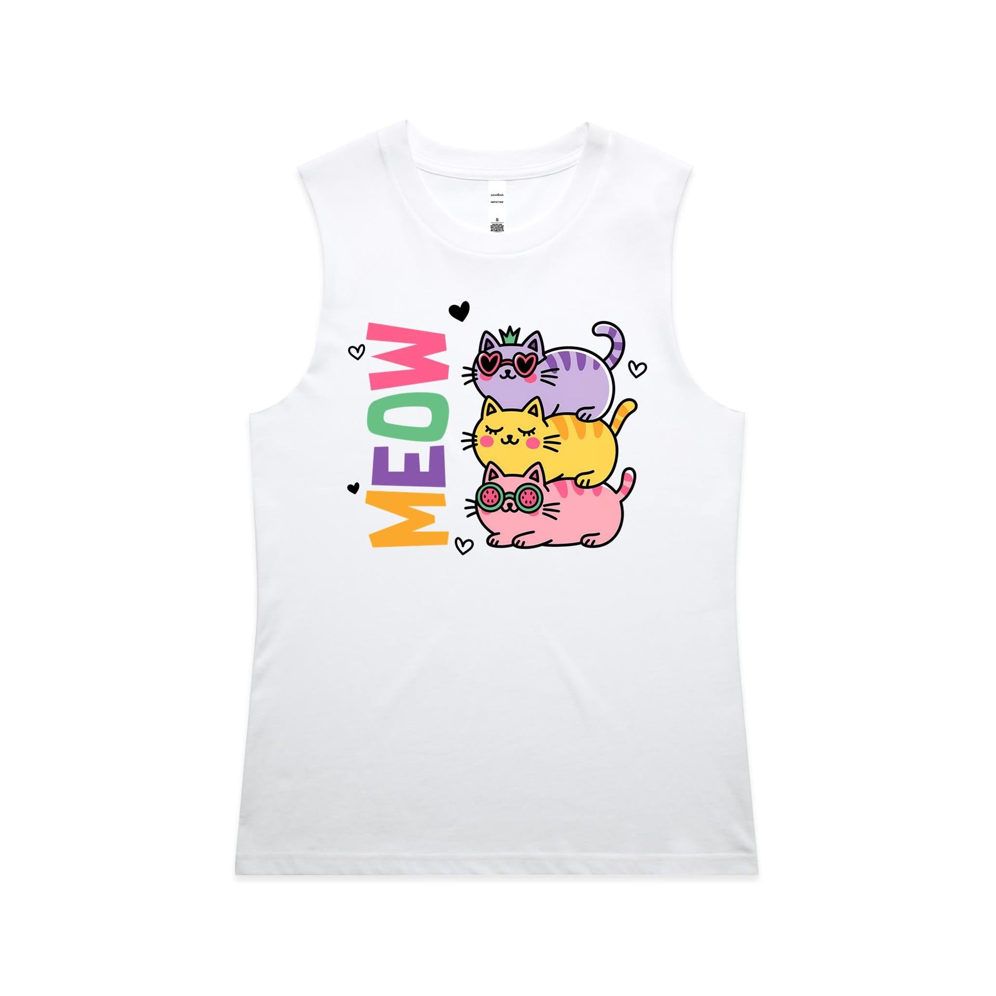 Colourful Cats, Meow - AS Colour Women's Maple Tank