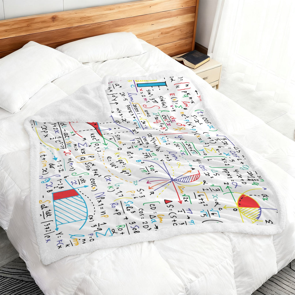 Colourful Maths Formulas - Double-Layer Fleece Blanket 51"x59"