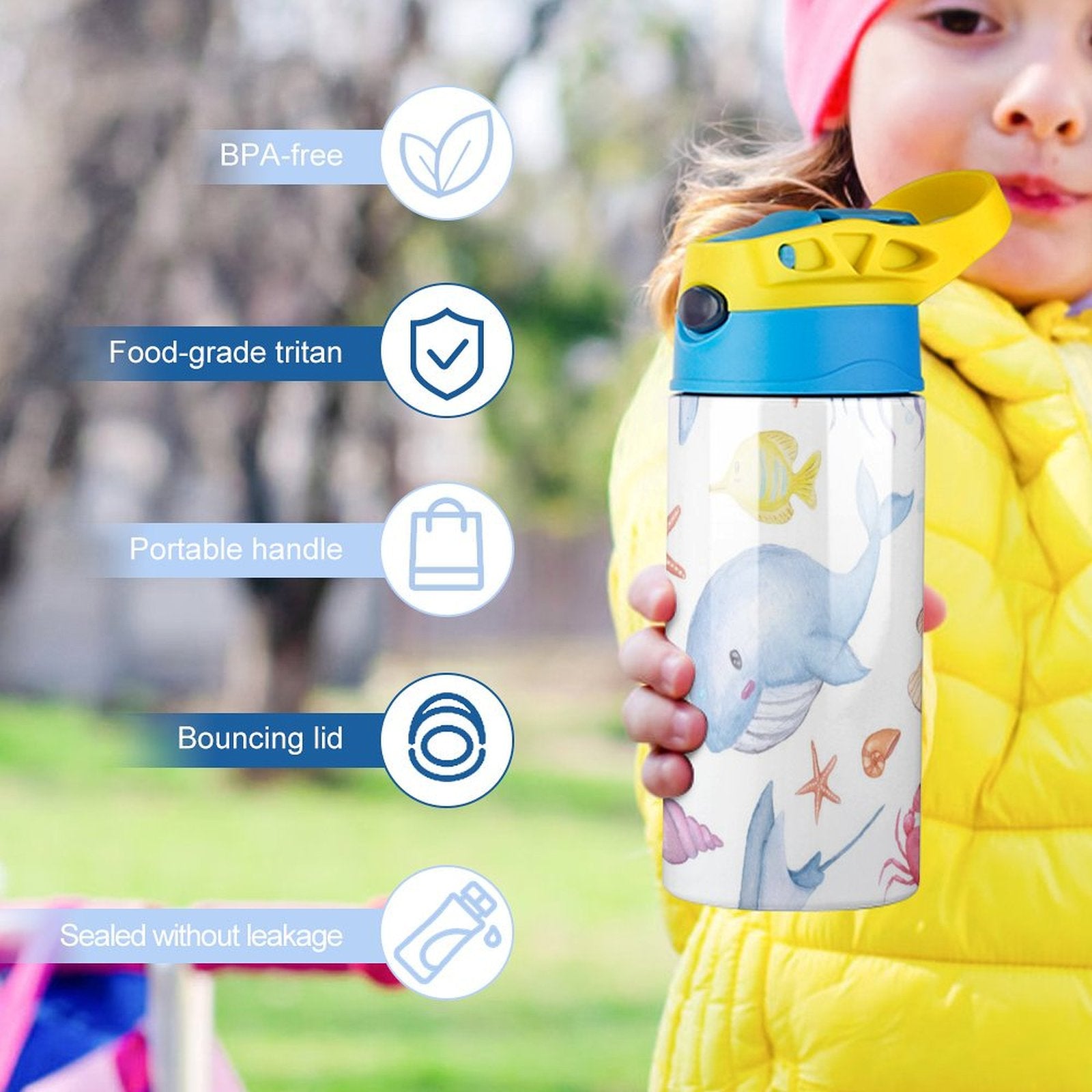 Under The Sea - Little Kids Water Bottle Little Kids Water Bottle animal Ocean Printed Offshore