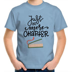 Just One More Chapter - Kids Youth T-Shirt Carolina Blue Kids Youth T-shirt Printed In Australia Reading