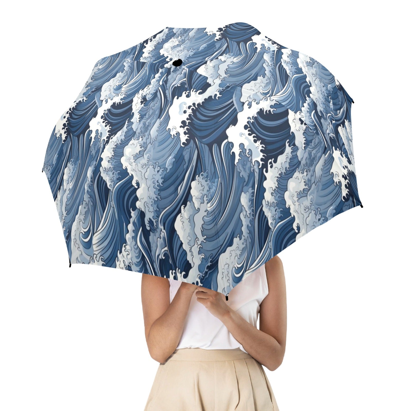 Japanese Waves - Umbrella Umbrella Ocean Printed Offshore