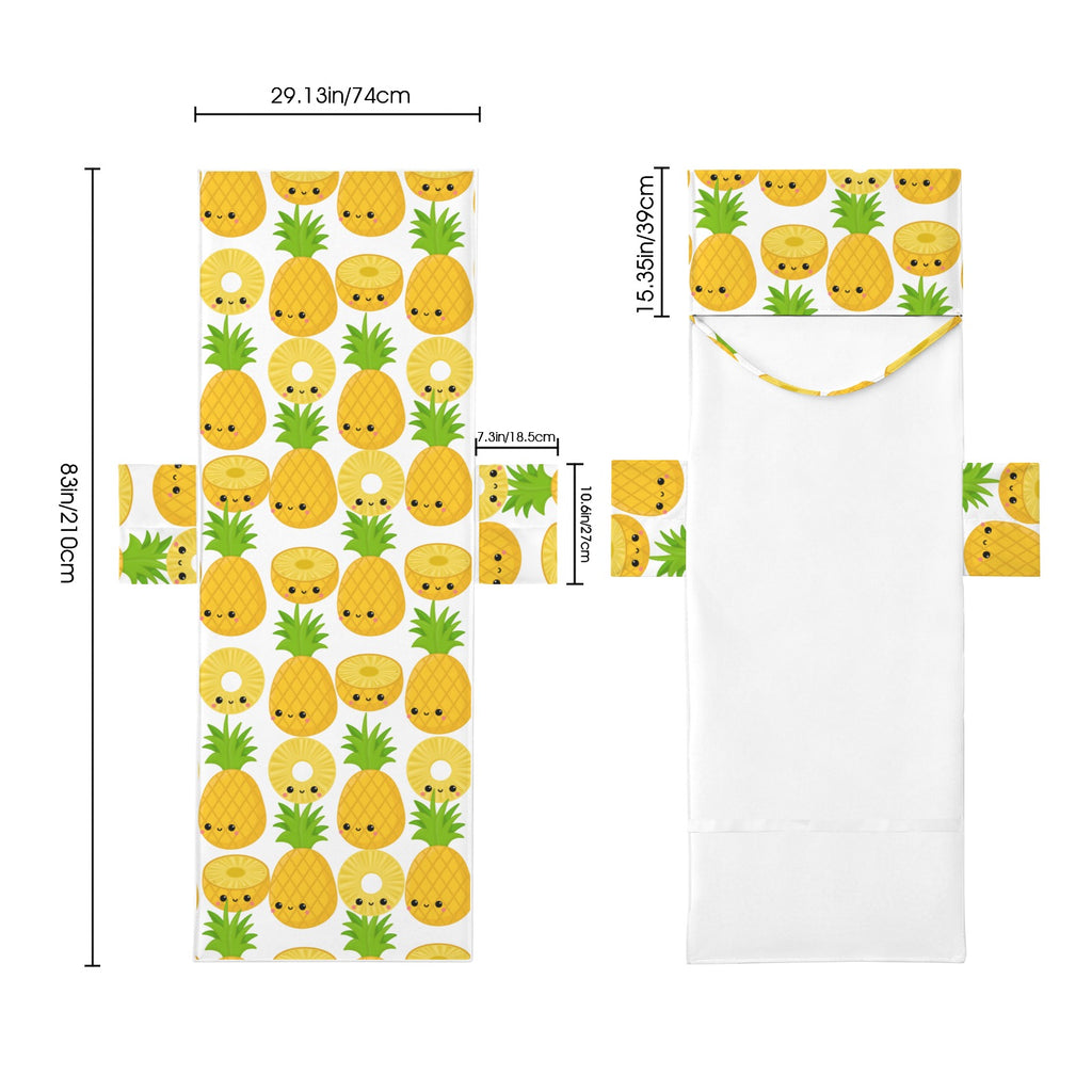 Happy Pineapples Beach Chair Towel Cover with Side Pockets