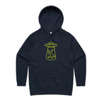 Alien Abduction - Womens Hoodie Navy Womens Hoodie Printed In Australia Sci Fi