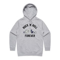 Rock And Roll Forever Women's AS Colour Hoodie Grey Marle Womens Hoodie Music Printed In Australia