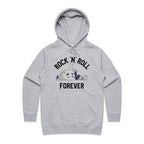 Rock And Roll Forever - Womens Hoodie Grey Marle Womens Hoodie Music Printed In Australia