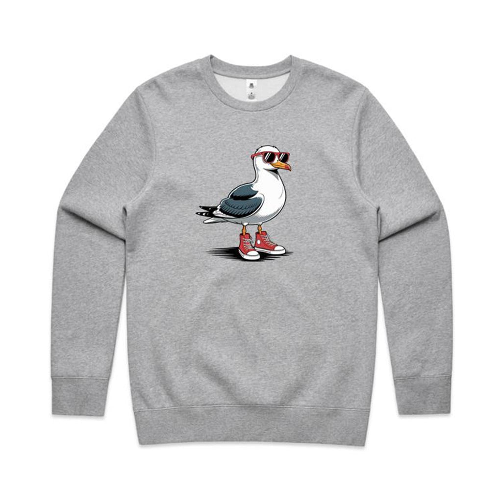 Seagull With Sunglasses And High Tops AS Colour Stencil Crew Sweatshirt