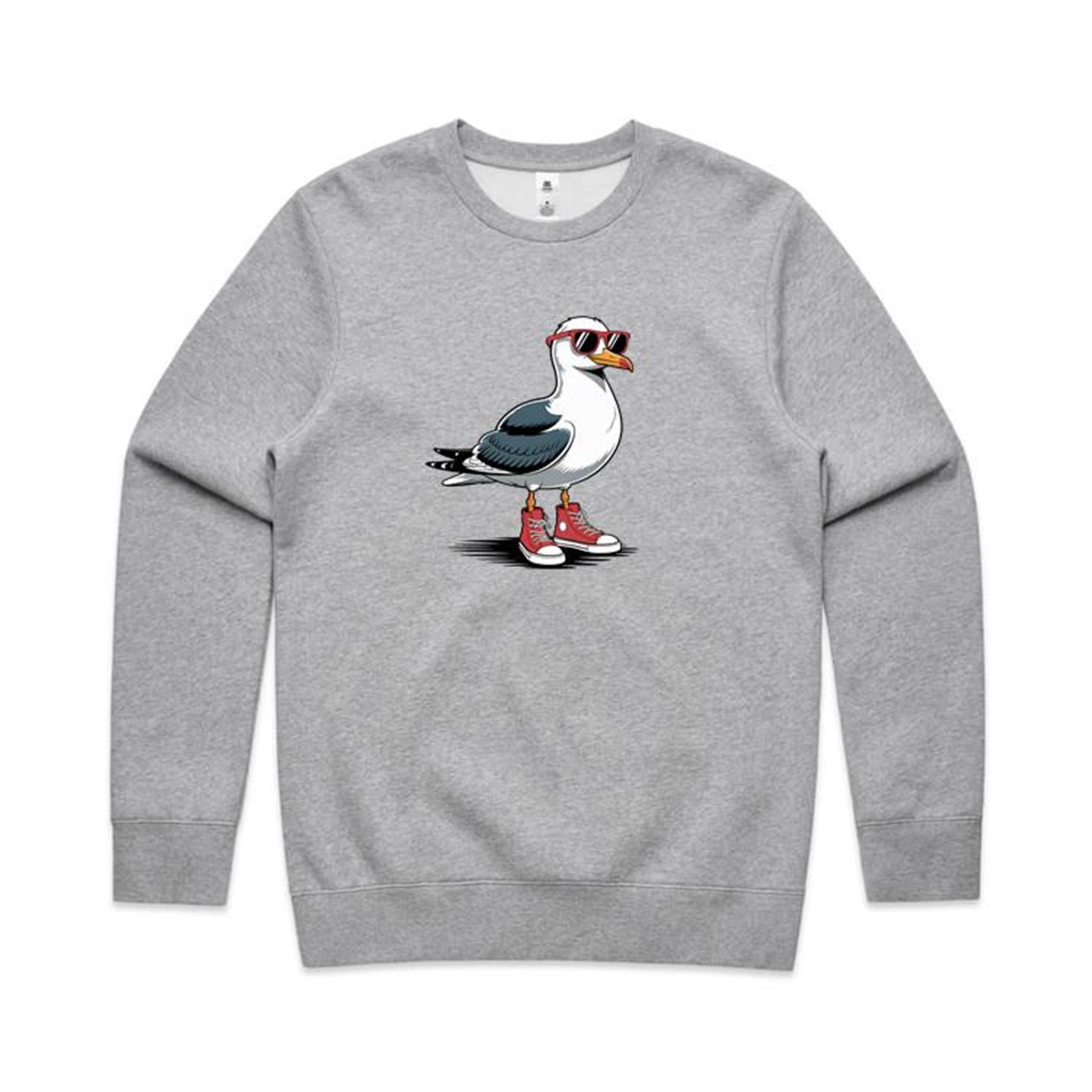 Seagull With Sunglasses And High Tops AS Colour Stencil Crew Sweatshirt