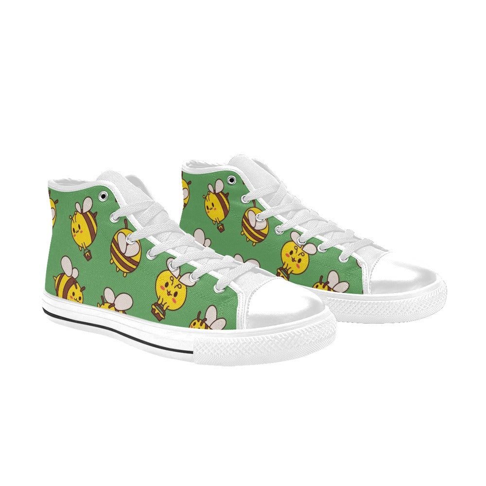 Busy Bees Men's High Top Canvas Shoes Men's Classic High Top Canvas Shoes animal Printed Offshore