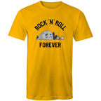 Rock And Roll Forever - Mens T-Shirt Gold Mens T-shirt Music Printed In Australia