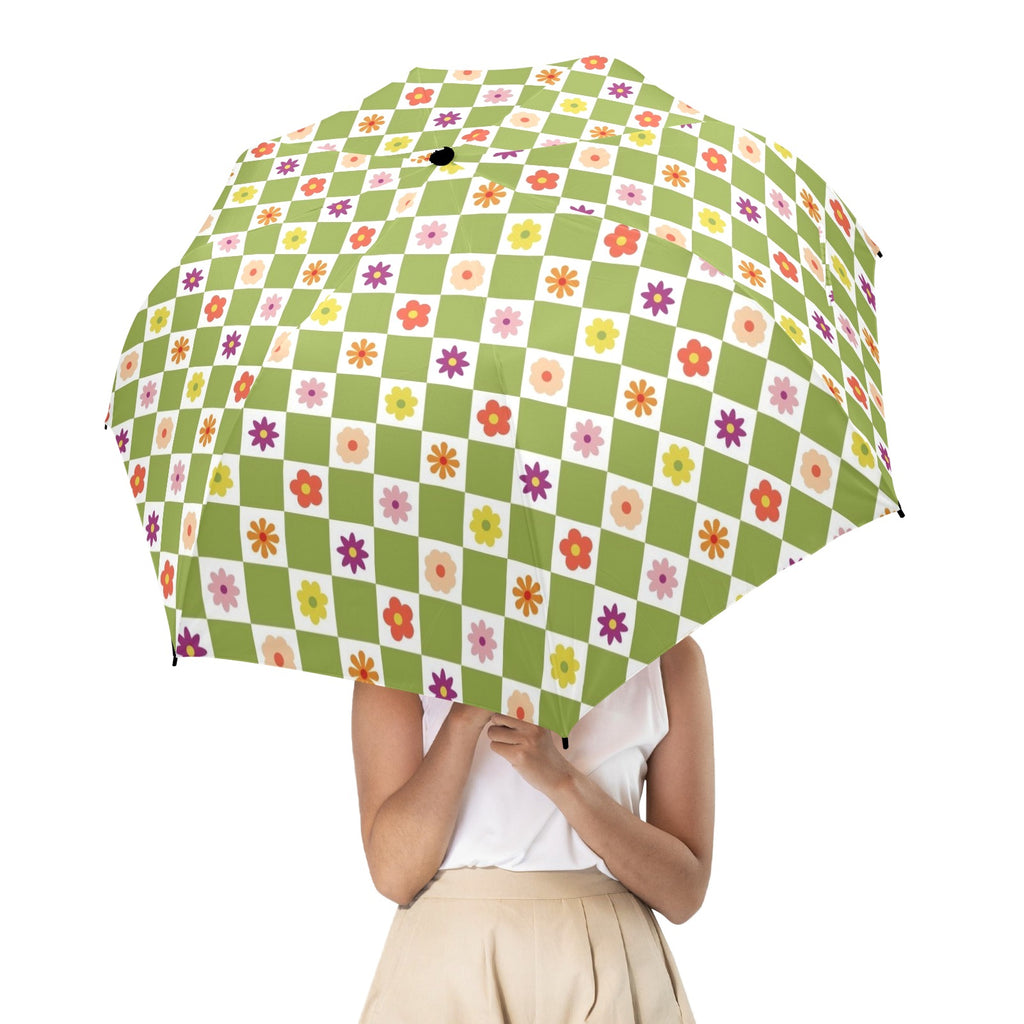 Flower Check Umbrella Umbrella Plants Printed Offshore