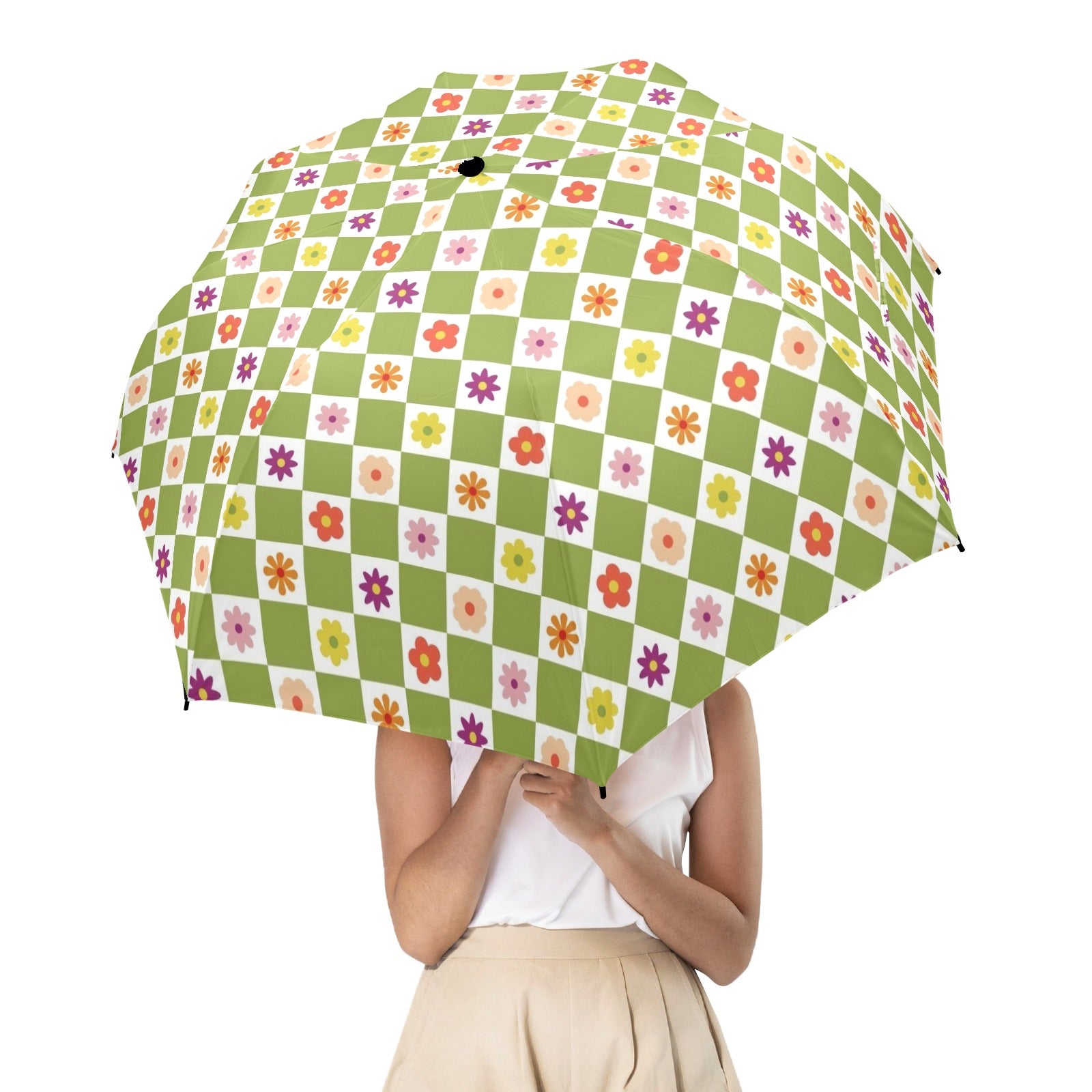 Flower Check Umbrella Umbrella Plants Printed Offshore