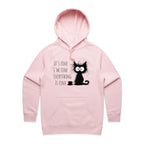 Frazzled Cat, It's Fine, I'm Fine, Everything Is Fine - Womens Hoodie Pink Womens Hoodie animal Printed In Australia
