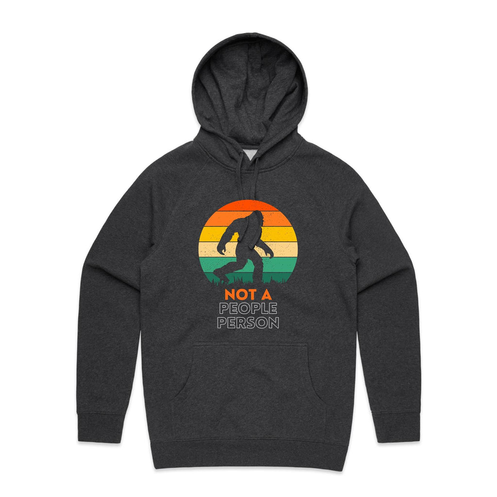 Not A People Person, Yeti, Bigfoot - Mens Hoodie Asphalt Marle Mens Hoodie Printed In Australia