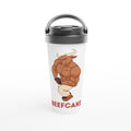 Beefcake White 15oz Stainless Steel Travel Mug Default Title Travel Mug Fitness Globally Fulfilled