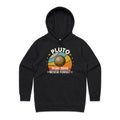 Never Forget Pluto Women's AS Colour Hoodie Black Womens Hoodie Printed In Australia Space