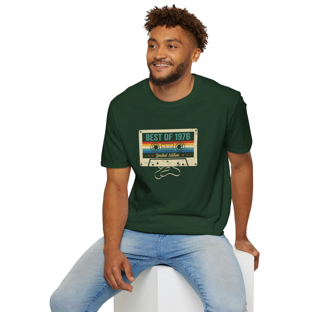 Turning 50, Best Of 1976, Cassette Tape Unisex Softstyle T-Shirt Unisex Adult T-shirt Australian Printer Birthday Music Retro