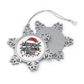 Forced Family Fun Pewter Snowflake Christmas Ornament