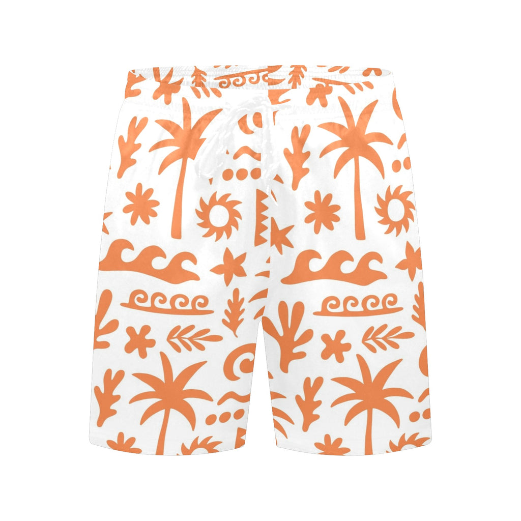 Orange Surf Men's Mid-Length Beach Shorts Men's Mid-Length Beach Shorts Printed Offshore Surf