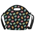 Colourful Cassettes Neoprene Lunch Bag/Large (Model 1669) One Size Neoprene Lunch Bag Music Printed Offshore Retro