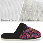 Paisley Swirl Men's Fur Trim Thick-Sole Indoor Slippers Men's Fur Trimmed Slippers Printed Offshore