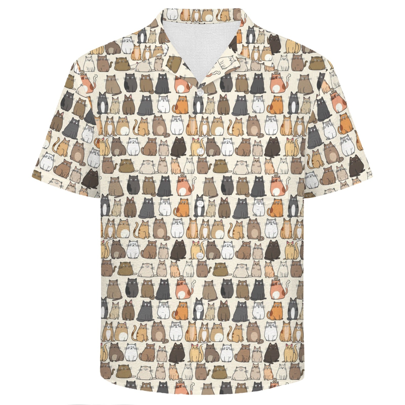 Lots Of Cats Men's Crinkle Hawaiian Shirt
