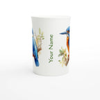 Personalise - Kingfisher, Australian Birds - White 10oz Porcelain Slim Mug Personalised Porcelain Mug animal Globally Fulfilled