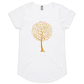 Music Tree - Womens Scoop Neck T-Shirt White Womens Scoop Neck T-shirt Music Printed In Australia