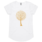 Music Tree - Womens Scoop Neck T-Shirt White Womens Scoop Neck T-shirt Music Printed In Australia