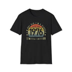 Turning 50, Vintage 1976 Unisex Softstyle T-Shirt Black Unisex Adult T-shirt Australian Printer Birthday Retro