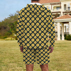 Painted Sunflower Men's Lightweight Sun Hoodie & Shorts Set Men's Lightweight Sun Hoodie & Shorts Plants Printed Offshore