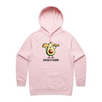 Avocado In Training - Womens Hoodie Pink Womens Hoodie Fitness Food Printed In Australia
