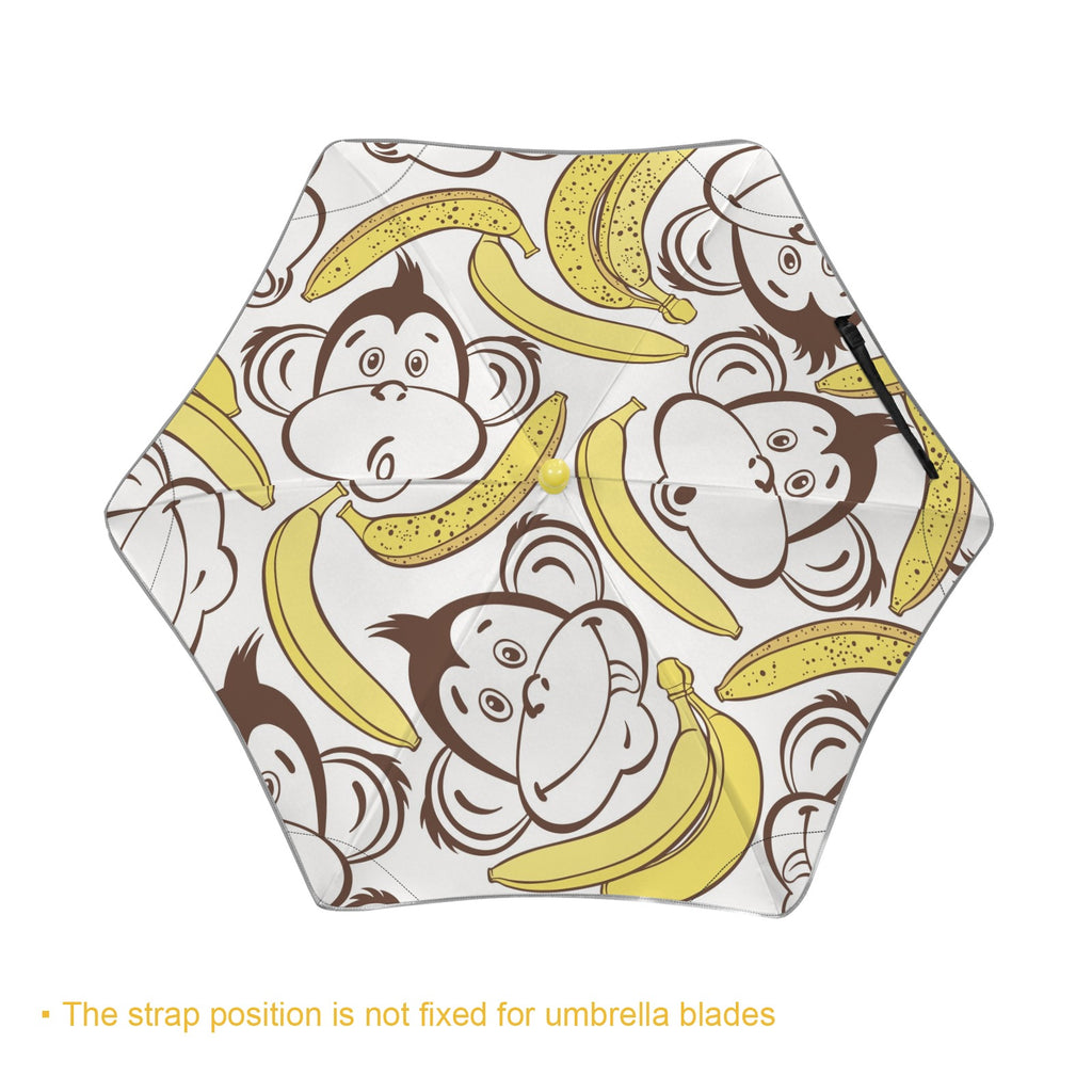 Monkeys And Bananas Kids Safe Round Corner Umbrella Kids Safe Round Corner Umbrella animal Printed Offshore