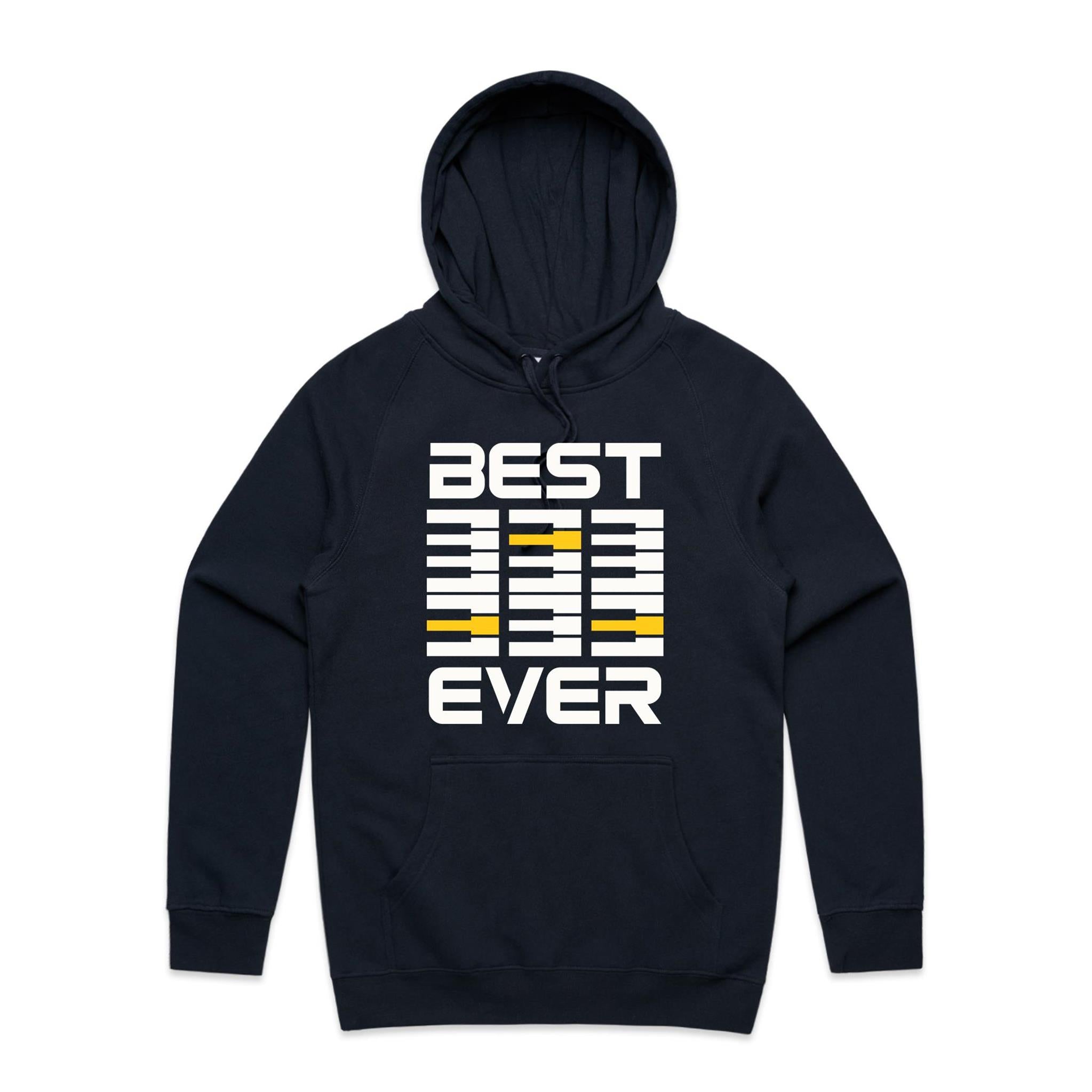 Best Dad Ever, Piano Keyboard - Mens Hoodie Navy Mens Hoodie Dad Music Printed In Australia