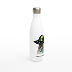 Guitarist Alien Abduction - White 17oz Stainless Steel Water Bottle White Water Bottle Globally Fulfilled Music Sci Fi