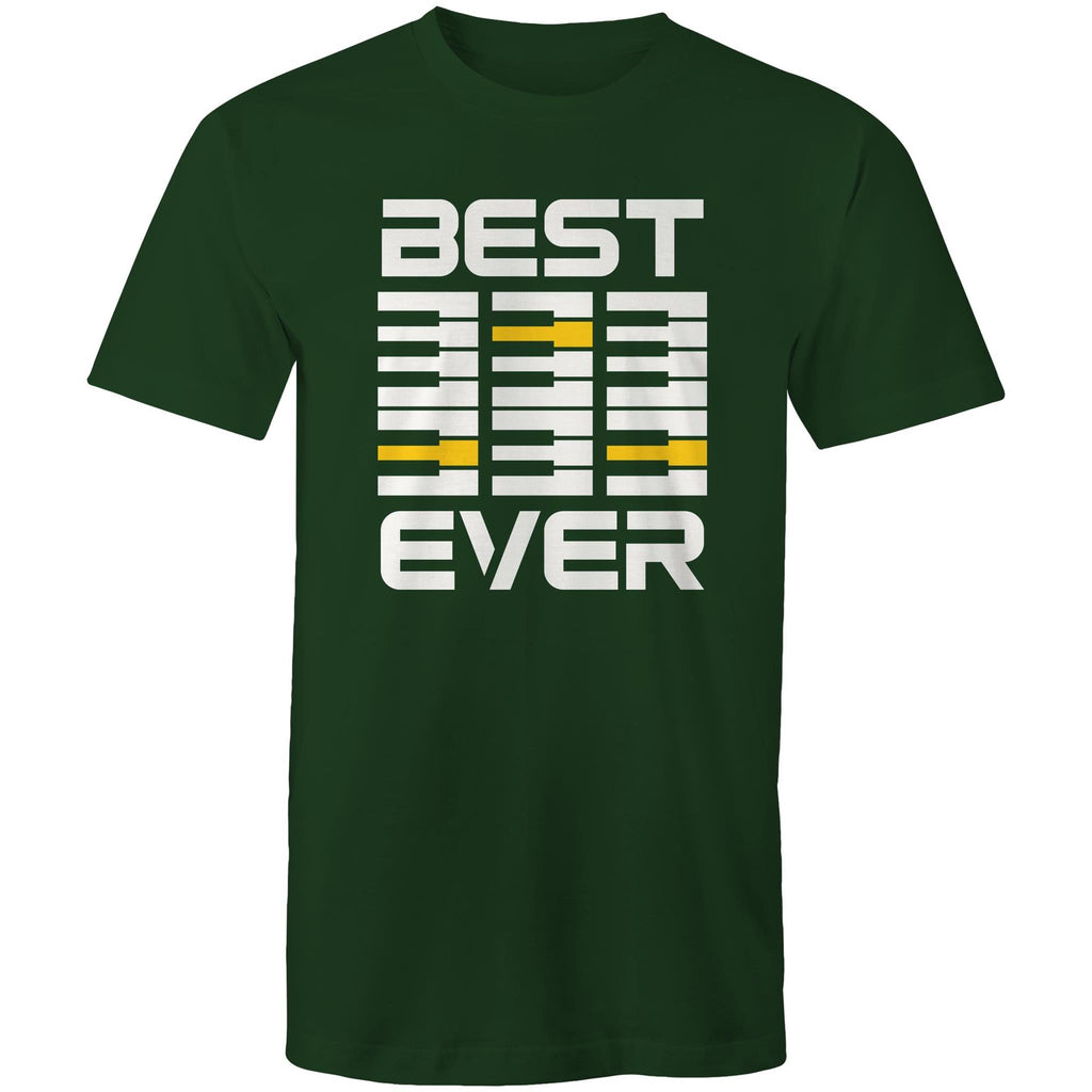Piano Keyboard, Best Dad Ever - Mens T-Shirt Forest Green Mens T-shirt Dad Music Printed In Australia