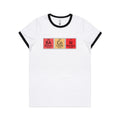 Bacon Periodic Table Women's AS Colour Ringer Tee White Black Womens Ringer T-shirt Food Printed In Australia Science