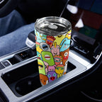 Happy Monsters - 20oz Mobile Tumbler with Lid (Black Lock)