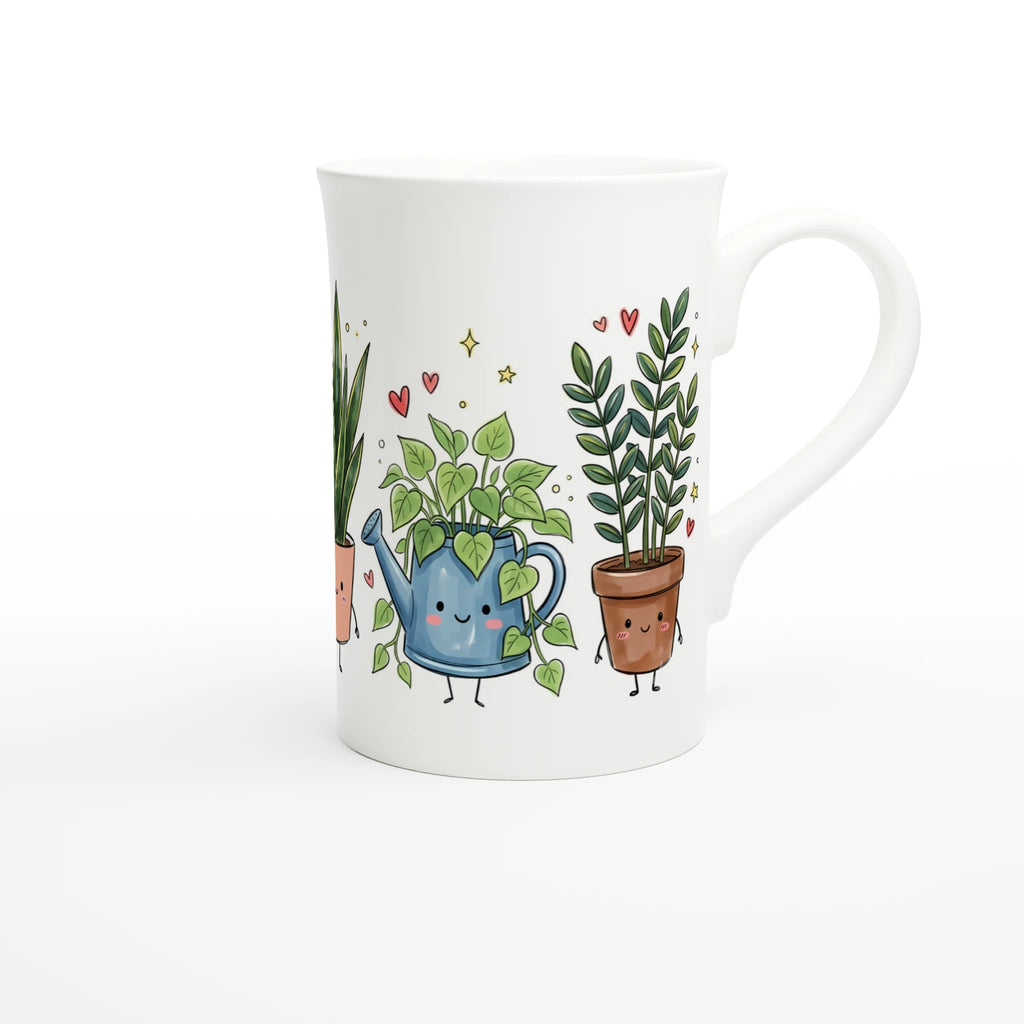 Plant Lover White 10oz Porcelain Slim Mug Porcelain Mug Globally Fulfilled Plants