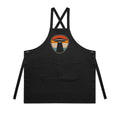 UFO, Retro Stripes AS Colour Carrie Apron Black One Size Apron Printed In Australia Sci Fi