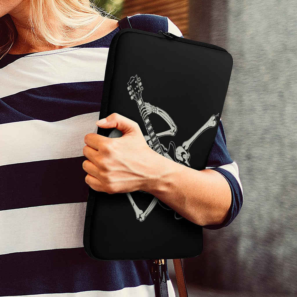 Skeleton Playing Guitar Laptop Sleeve (Multiple Sizes) Laptop Sleeve Music Printed Offshore